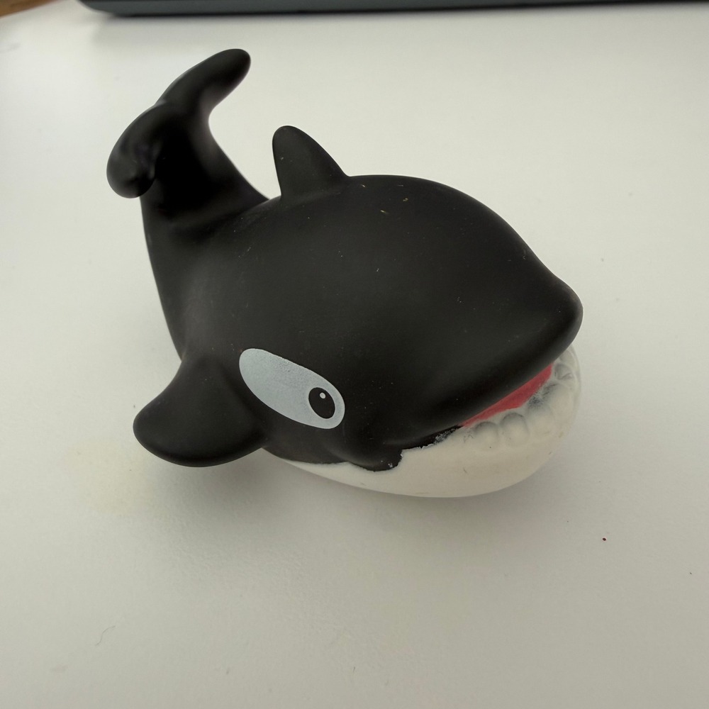 Fisher Price Little People Orca Killer Whale Animal Figure Black White CHF19 Toy